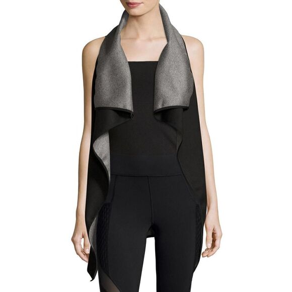 MICHI Revolver Reversible Wrap Vest, Gray/Black Sz. M - Picture 2 of 8